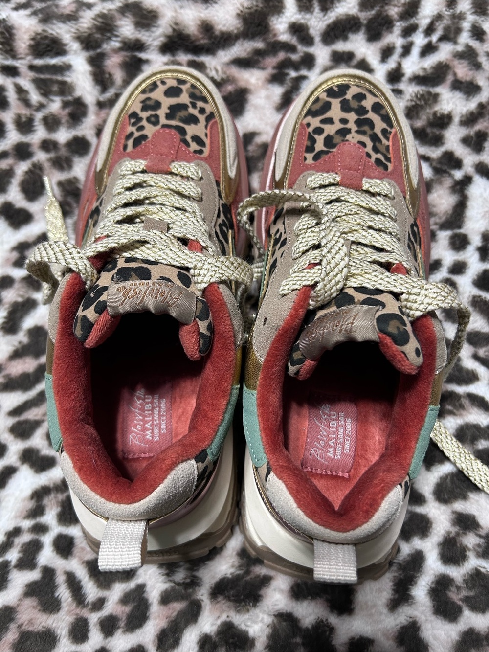 Blowfish Malibu Women's Leo Retro Lace Up Leopard Print Chunky Sneaker - Picture 5 of 9